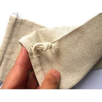 MIAOMIAO [set of 6] reusable cotton double drawstring Bags, Machine Washable gift bags, Natural Linen Pouches for Gift Packaging, Perfect for Birthday Parties, Wedding, Giveaways (big (5.9"X7.8"))