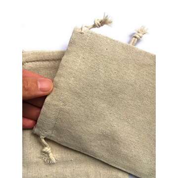 MIAOMIAO [set of 6] reusable cotton double drawstring Bags, Machine Washable gift bags, Natural Linen Pouches for Gift Packaging, Perfect for Birthday Parties, Wedding, Giveaways (big (5.9"X7.8"))