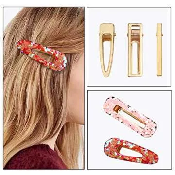 Bskifnn 60PCS Hair Clips for Silicone Resin Molds, DIY Hair Bow Clips Pearl Hairpin Hair Accessories for Girls and Women (Golden)