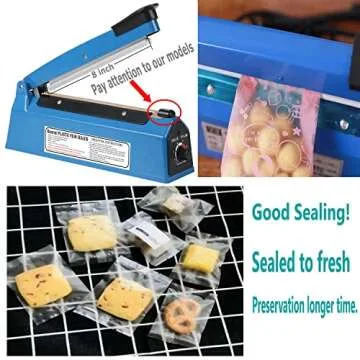 Impulse Heat Sealer 8 inch Impulse Bag Sealer Poly Bag Sealing Machine Heat Sealing Machine with Replacement Kit for Plastic Bags PE PP Bags