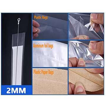 Impulse Heat Sealer 8 inch Impulse Bag Sealer Poly Bag Sealing Machine Heat Sealing Machine with Replacement Kit for Plastic Bags PE PP Bags