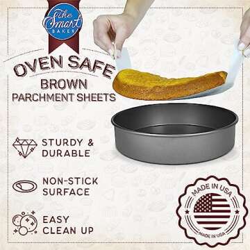 Parchment Paper Sheets for Baking: Oven Safe Parchment Paper, Parchment Sheets, Bakery Quality Bakin...