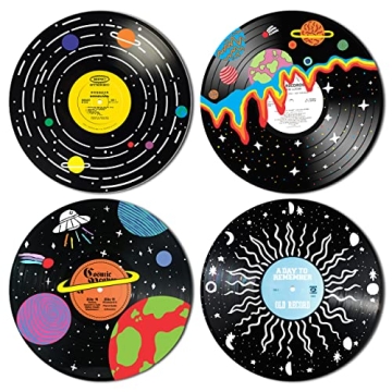 HK Studio Records Hippie Room Decor Aesthetic 12" Pack 4 - Galaxy Astronaut Decor, Dorm Decor, Dark ...