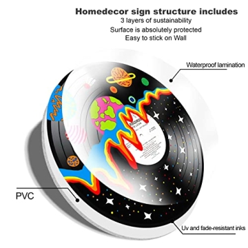 HK Studio Records Hippie Room Decor Aesthetic 12" Pack 4 - Galaxy Astronaut Decor, Dorm Decor, Dark Academia Decor, Album Cover Posters, Cool Stuff for Your Room, Cozy Room Decor, Funky Decor
