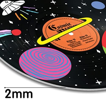 HK Studio Records Hippie Room Decor Aesthetic 12" Pack 4 - Galaxy Astronaut Decor, Dorm Decor, Dark Academia Decor, Album Cover Posters, Cool Stuff for Your Room, Cozy Room Decor, Funky Decor