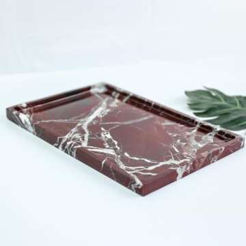 Premium Real Natural Marble Tray for Home Decor