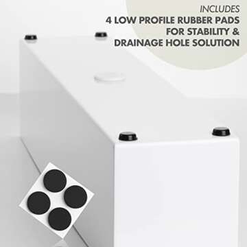 Modern Rectangle Planter Box - 32" Metal Planter Ideal as a Long Succulent Planter | Rectangular, for Table or Window Sill Planters Indoor | Trough Planter for Indoor Window Planter | White