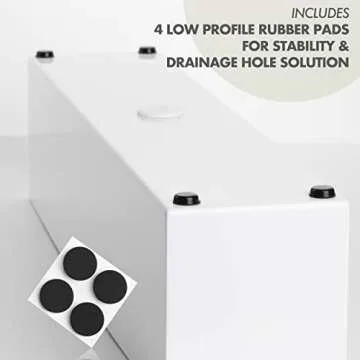 Modern Rectangle Planter Box - 32" Metal Planter Ideal as a Long Succulent Planter | Rectangular, for Table or Window Sill Planters Indoor | Trough Planter for Indoor Window Planter | White