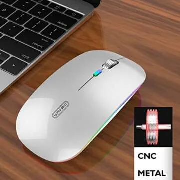 Uiosmuph Wireless Rechargeable Silent LED Mouse