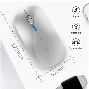Uiosmuph Wireless Rechargeable Silent LED Mouse