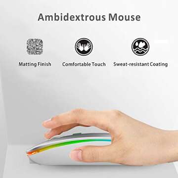 Uiosmuph Wireless Rechargeable Silent LED Mouse