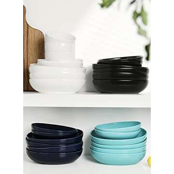 Teocera Shallow Bowls Set of 6 - Stylish & Durable