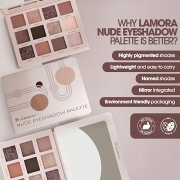 Lamora Nude Eyeshadow Palette - 12 Pigmented Shades
