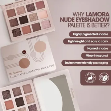 Lamora Nude Eyeshadow Palette - 12 Pigmented Shades