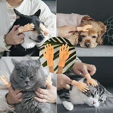 Interactive Rubber Pet Massage Gloves for Cats and Dogs, Fun and Safe