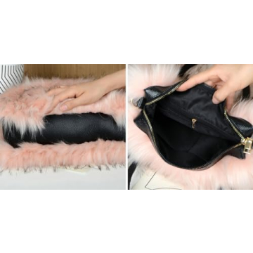 Furry Tote Bag for Women Cute Soft Fluffy Purse