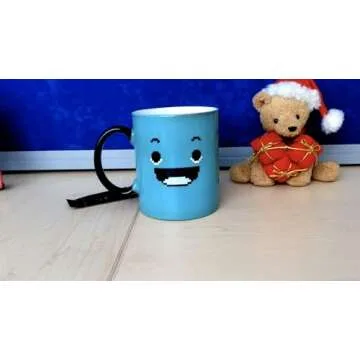 InGwest. Morning Coffee Mug. 11 ounce. Changing Color Mug for you and your friend. Ceramic Heat Sensitive Color Changing Coffee Mug. Novelty Heat Sensitive Mug With Funny Smile