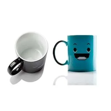 InGwest. Morning Coffee Mug. 11 ounce. Changing Color Mug for you and your friend. Ceramic Heat Sensitive Color Changing Coffee Mug. Novelty Heat Sensitive Mug With Funny Smile