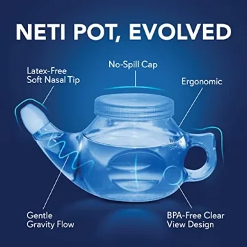 SinuCleanse Soft Tip Neti Pot Nasal Wash System, Relieves Nasal Congestion Due to Cold & Flu, Dry Air, Allergies, 30 All-Natural Saline Packets, Made in USA