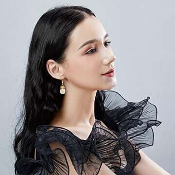 ANDPAI Unique Handmade Classic Imitation Pearl Pineapple Stud Earrings Pearl Fruit Dangle Drop Earrings for Women Lovely Female Fashion Statement Earrings Jewelry (White 1)