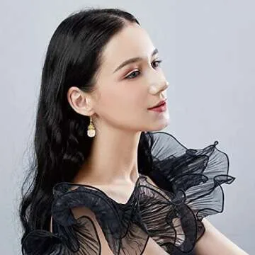 ANDPAI Unique Handmade Classic Imitation Pearl Pineapple Stud Earrings Pearl Fruit Dangle Drop Earrings for Women Lovely Female Fashion Statement Earrings Jewelry (White 1)