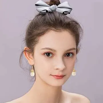 ANDPAI Unique Handmade Classic Imitation Pearl Pineapple Stud Earrings Pearl Fruit Dangle Drop Earrings for Women Lovely Female Fashion Statement Earrings Jewelry (White 1)