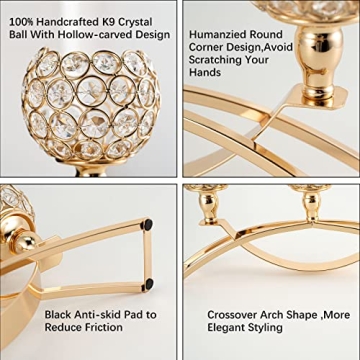 VINCIGANT Gold Candle Holders for Christmas Weddings