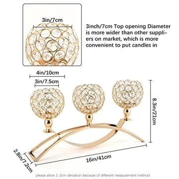 VINCIGANT Gold Candle Holders for Christmas Weddings