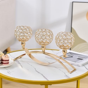 VINCIGANT Gold Candle Holders for Christmas Weddings