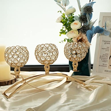 VINCIGANT Gold Candle Holders for Christmas Weddings
