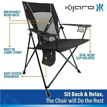 Kijaro Foldable Camping Chair Durable Portable Outdoor Comfort