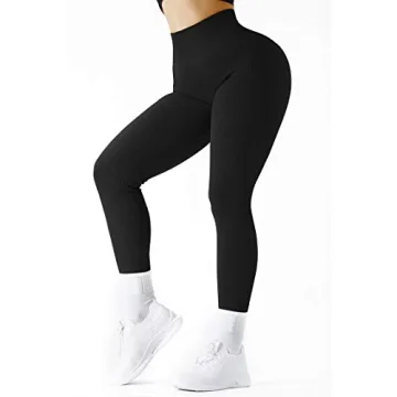 SUUKSESS Women Ribbed Seamless Leggings for Comfort