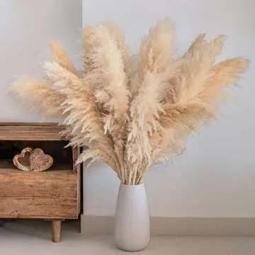 10pcs 40'' inch Pampas Grass for Floor Vase - Tall Pampas Grass Tall - Dried Pampas Grass Decor - Natural Beige Dried Pampas Grass Decor Tall - Pompas Floral Grass - Boho Decor - Dried Flower for Vase