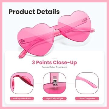 JASPIN Heart Shaped Sunglasses | Fun & Colorful Eyewear