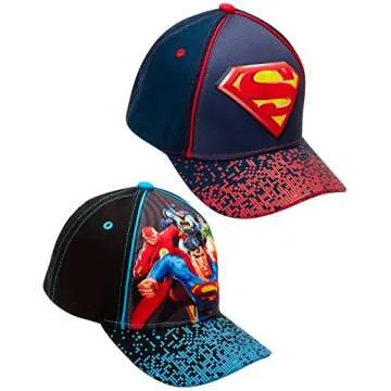 DC Comics Boys 3D Baseball Cap Pack: Batman & Superman