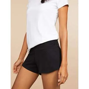 Motherhood Maternity Women's Maternity Relaxed Fit Sleep Knit Shorts, Black, Large