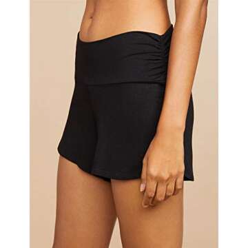 Motherhood Maternity Women's Maternity Relaxed Fit Sleep Knit Shorts, Black, Large