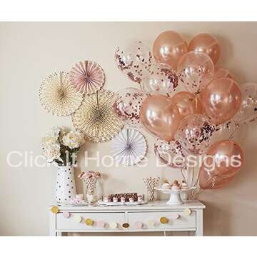 Rose Gold Party Decorations - 50 pc Elegant Supplies Set