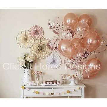 Rose Gold Party Decorations - 50 pc Elegant Supplies Set