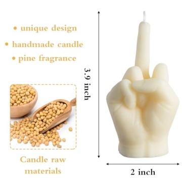 6sisc Unique Middle Finger Scented Candle for Home