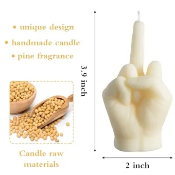 6sisc Unique Middle Finger Scented Candle for Home