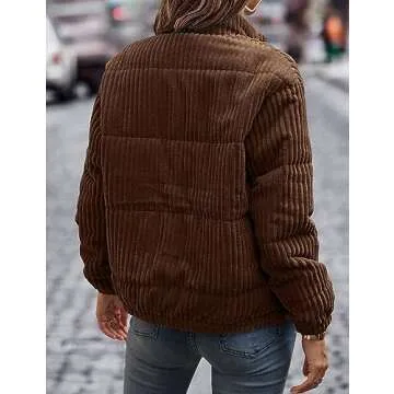 Flygo Quilted Puffer Jacket for Women - Stylish & Warm