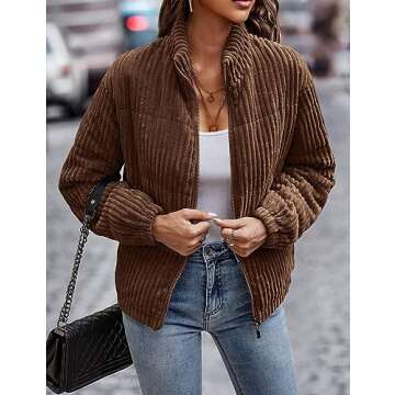 Flygo Quilted Puffer Jacket for Women - Stylish & Warm