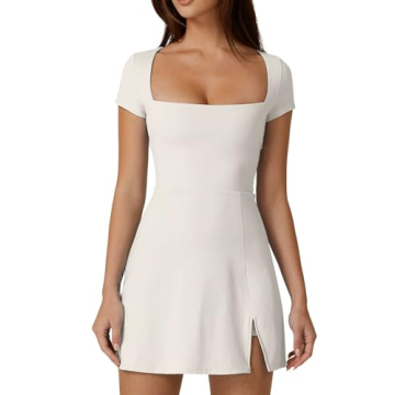 QINSEN Women's Athletic Dress Built-in Shorts Pockets