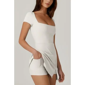 QINSEN Women's Athletic Dress Built-in Shorts Pockets