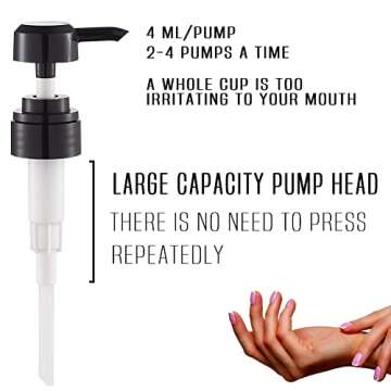 Onsogi Farmhouse Mouthwash Dispenser for Bathroom, 16 Oz White Glass Mason Jar Mouthwash Dispenser with Rust-Proof Pump & lid for Vintage Boho Modern Bathroom Decor - 1 Pack