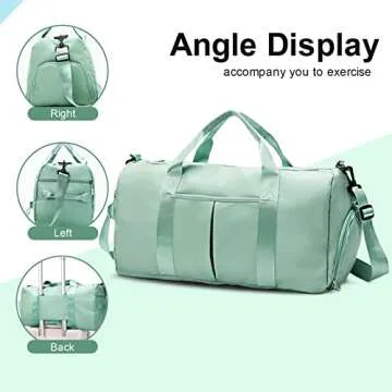 ZGWJ Sports Bag with Wet Pocket & Shoes Compartment