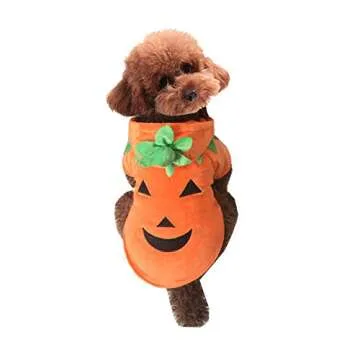 Pet Dog Cat Fleece Halloween Pumpkin Costume (S)