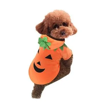 Pet Dog Cat Fleece Halloween Pumpkin Costume (S)