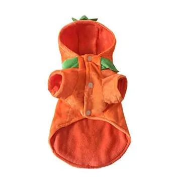 Pet Dog Cat Fleece Halloween Pumpkin Costume (S)